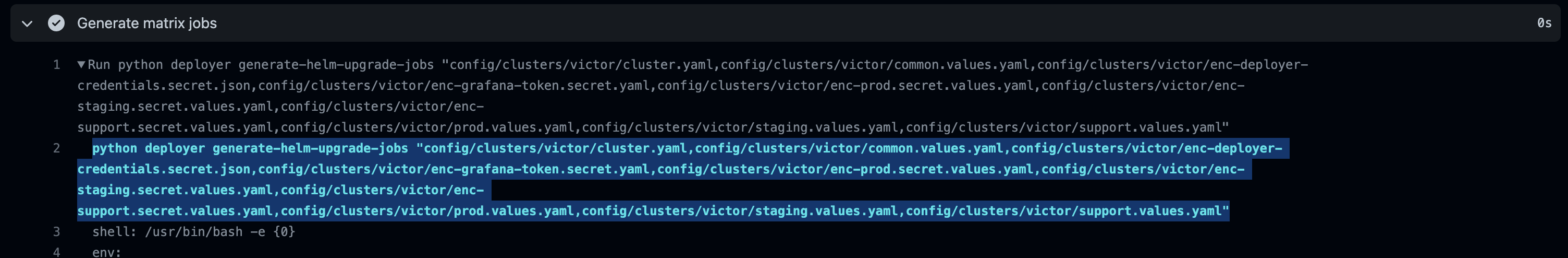 Where to find a list of changed files from GitHub Actions logs